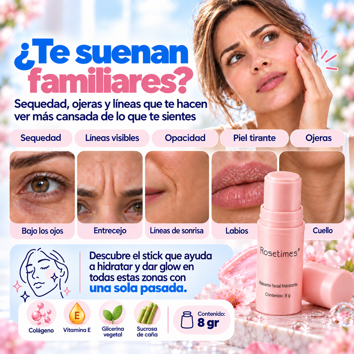 ¿Te suenan familiares? Sequedad, ojeras y líneas
