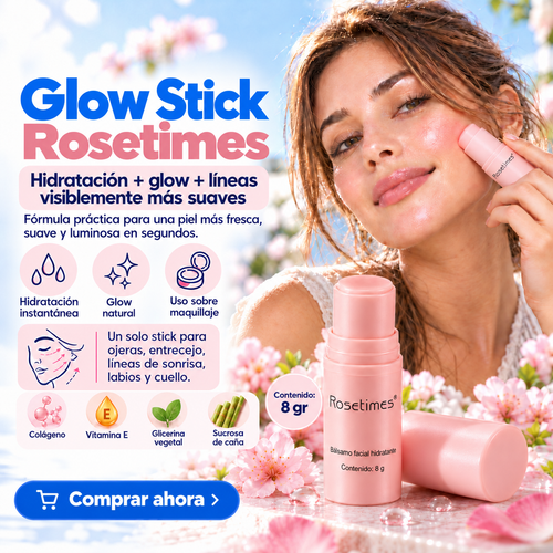 Glow Stick Rosetimes – bálsamo facial hidratante con colágeno