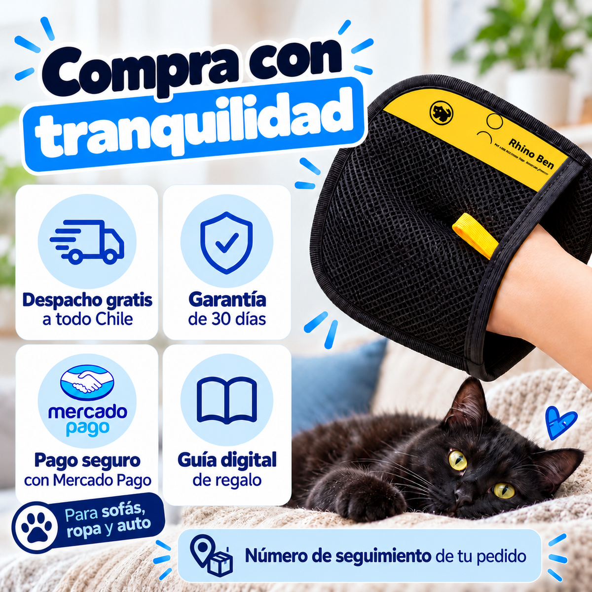 Compra con tranquilidad: despacho gratis, garantía de 30 días y pago seguro con Mercado Pago